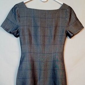 Gray Professional Dress With Blue Detailing Size 4